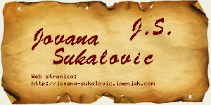 Jovana Šukalović vizit kartica